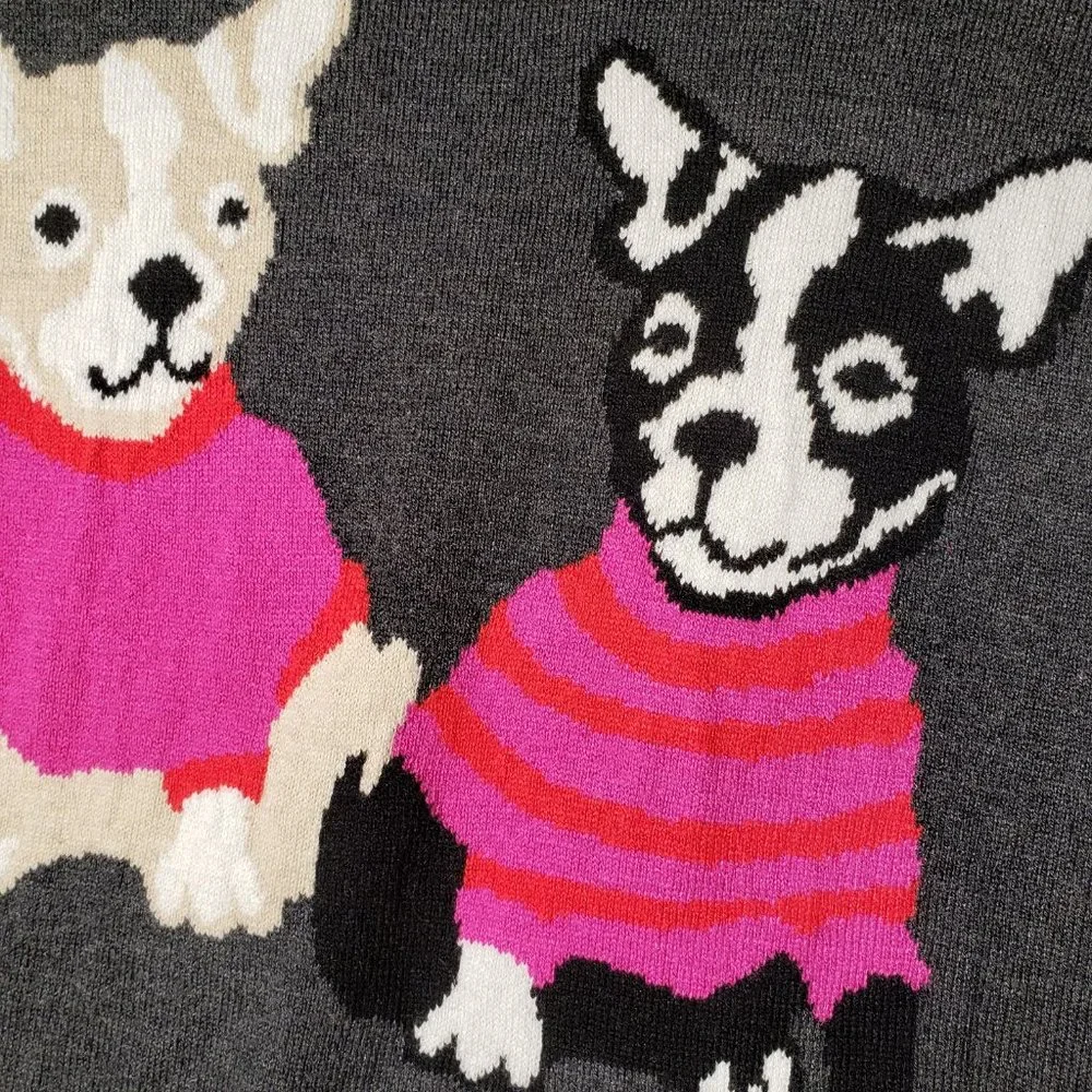 NWT Crew XS Frenchie the Bulldog Grey Sweater